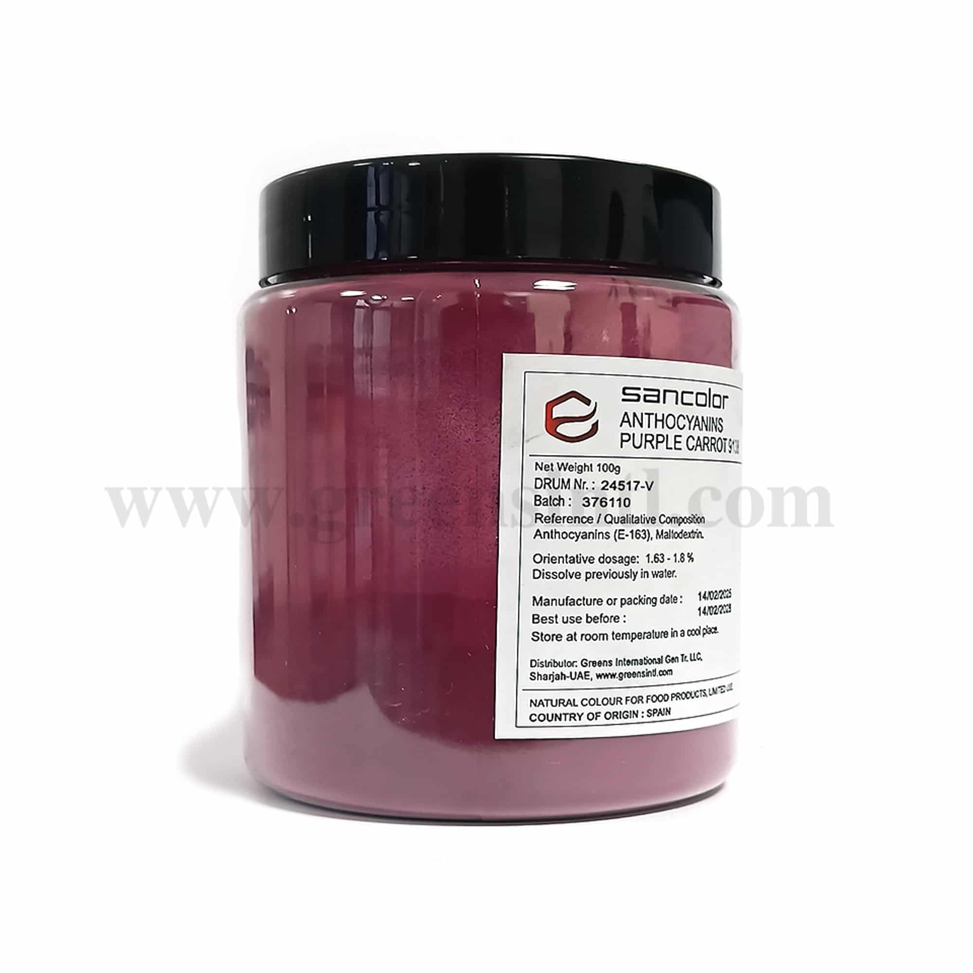 SANCOLOR Natural Food Color Powder Anthocyanins Purple 100g