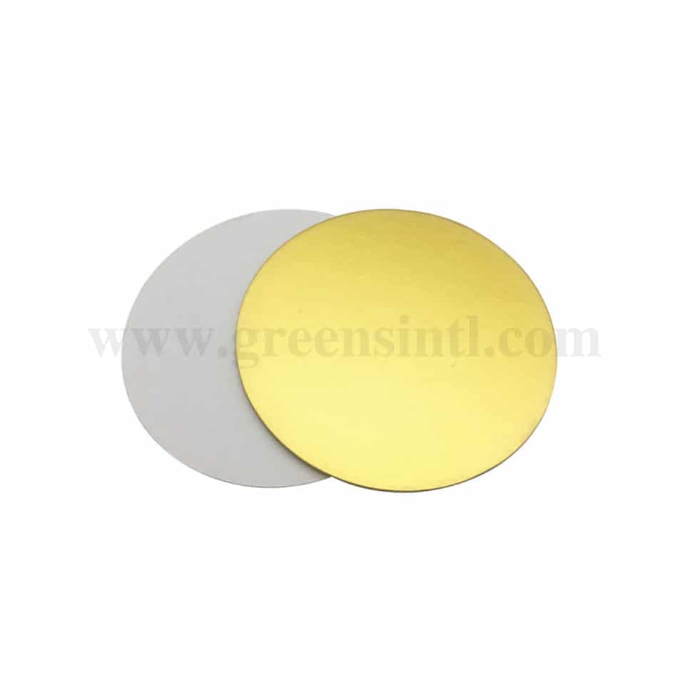 GREENS CHOICE Double Sided Cake Board Gold /Silver D 208mm-100 Pcs