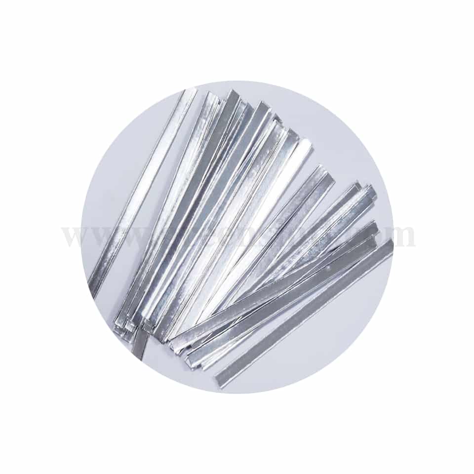 GREENS CHOICE Cellophane Cookies Bag Clip Band Silver 8 x 130mm-1000 Pcs