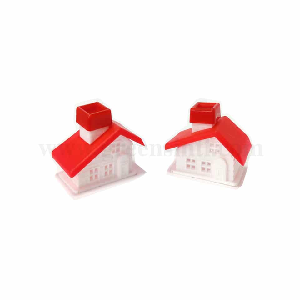 GREENS CHOICE Christmas Cake Topper- Cottage with Red Roof -50 Pcs