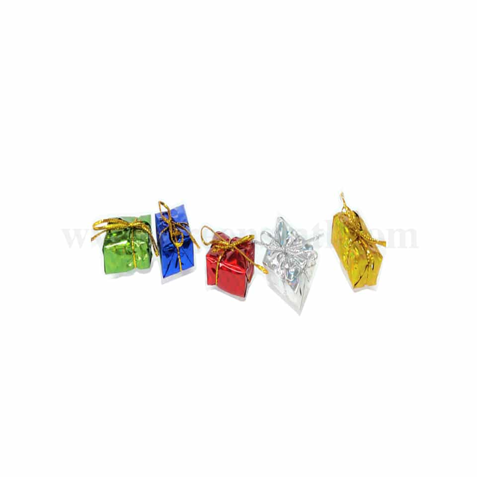 GREENS CHOICE Christmas Cake Topper- Rectangular Gift Boxes Assorted 30 x 20 x 10 mm-6 Pcs