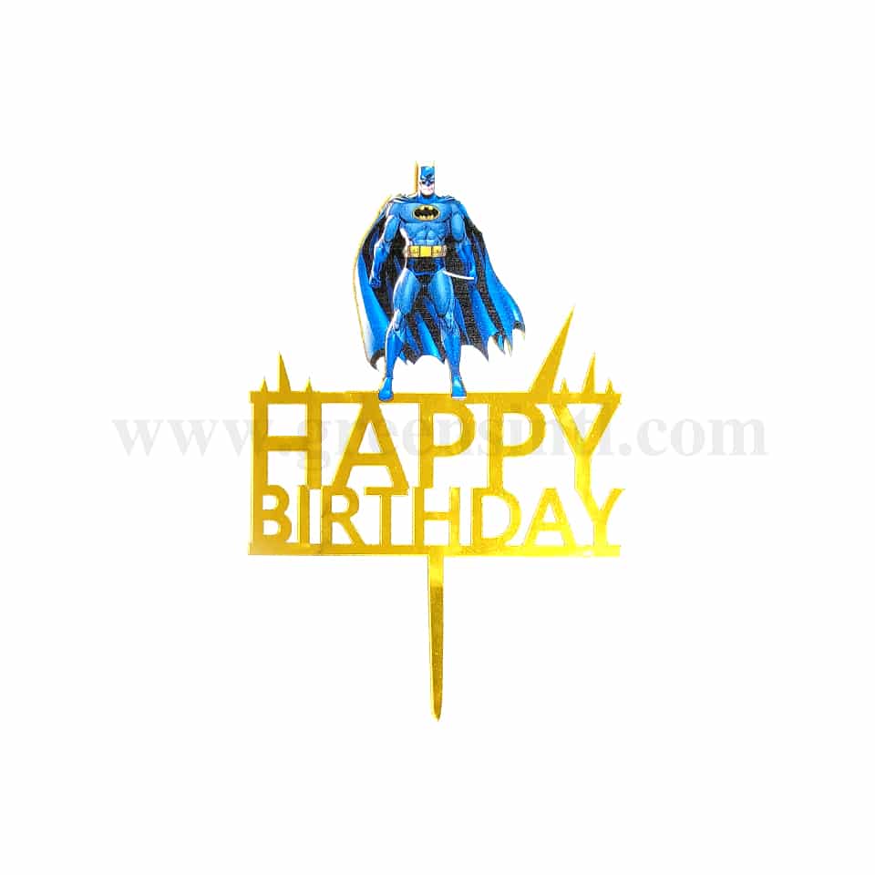 GREENS CHOICE Cake Topper Happy Birthday With Batman 110 x 105 mm
