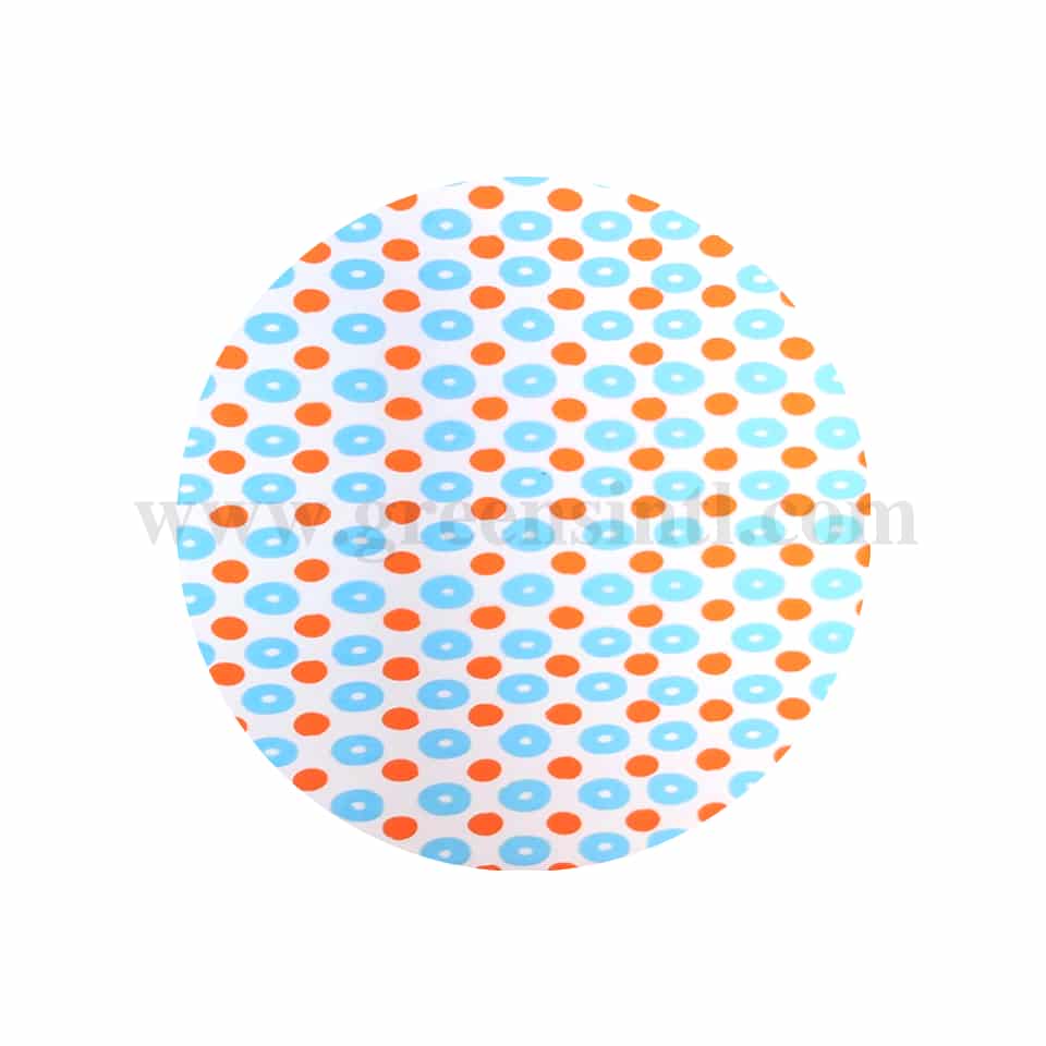 GREENS CHOICE Chocolate Transfer Sheet Circles Blue and Orange 250 x 350 mm-50 Pcs
