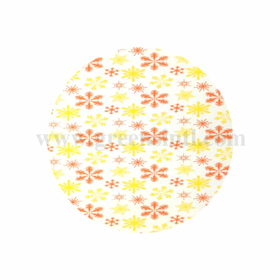 GREENS CHOICE Chocolate Transfer Sheet Snowflakes Gold And Orange 250 x 350 mm-5 Sheets