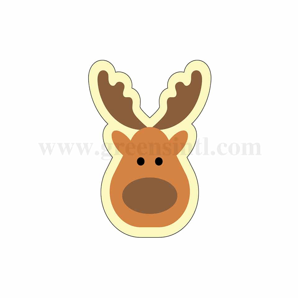 GREENS CHOICE Chocolate Transfer Sheet Reindeer-Three Colours 26 x 35 mm-16 graphics -5 Sheets
