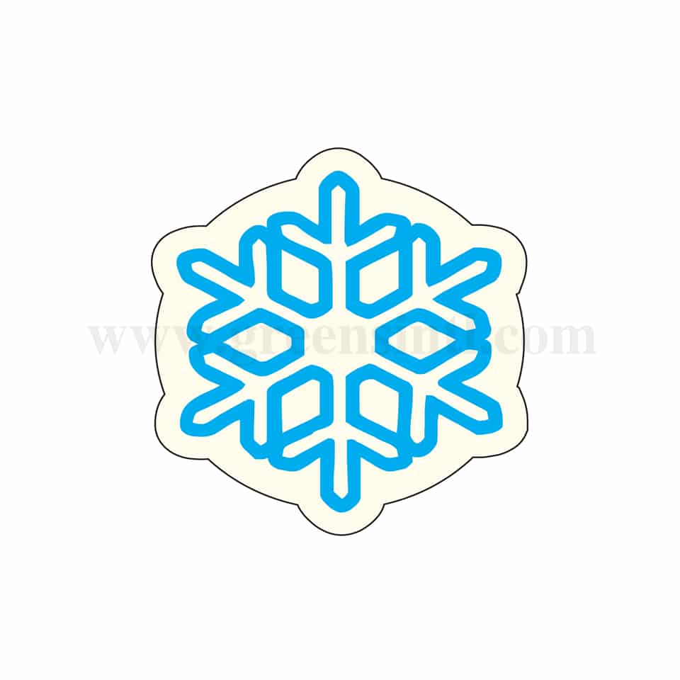 GREENS CHOICE Chocolate Transfer Sheet Snowflake Blue 23 x 25 mm- 27 graphics -5 Sheets