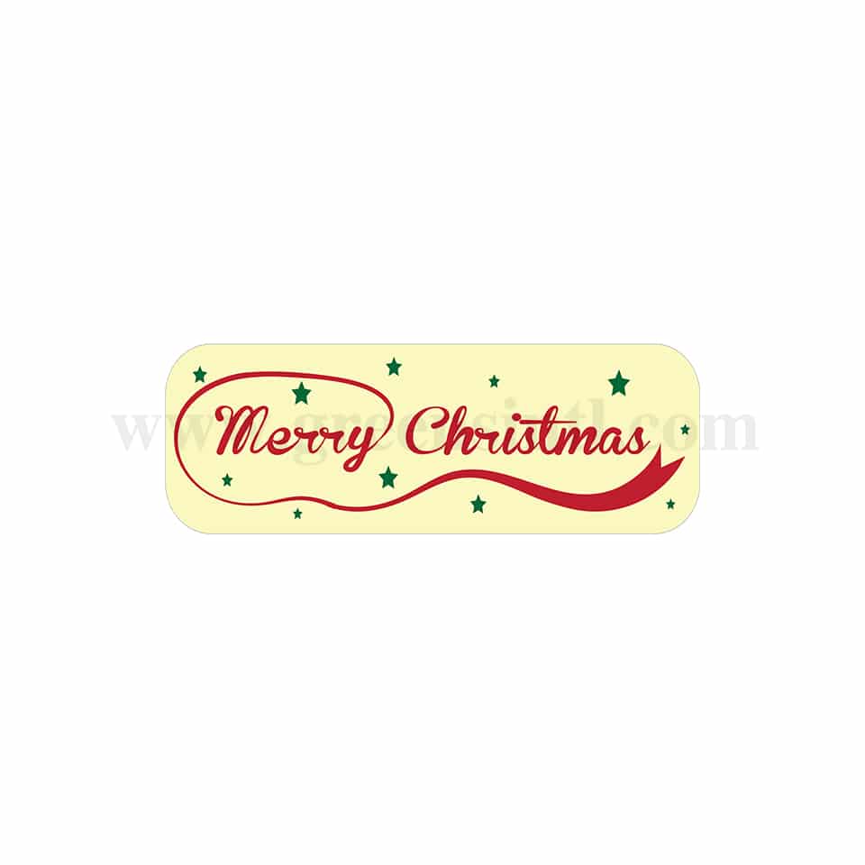 GREENS CHOICE Chocolate Transfer Sheet Merry Christmas Red and Green 70 x 20 mm-20 graphics- 5 Sheets