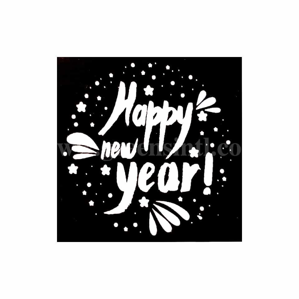GREENS CHOICE Chocolate Transfer Sheet Happy New Year- White-5 Sheets