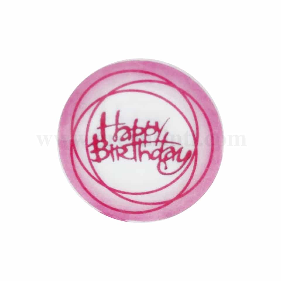 CDA Wafer Happy Birthday- Pink 12 Sheets