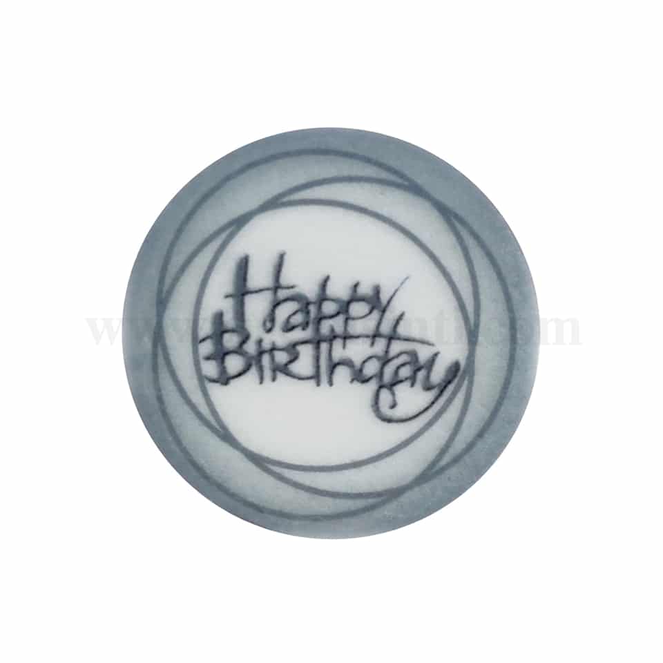 CDA Wafer Happy Birthday -Grey 144 Sheets