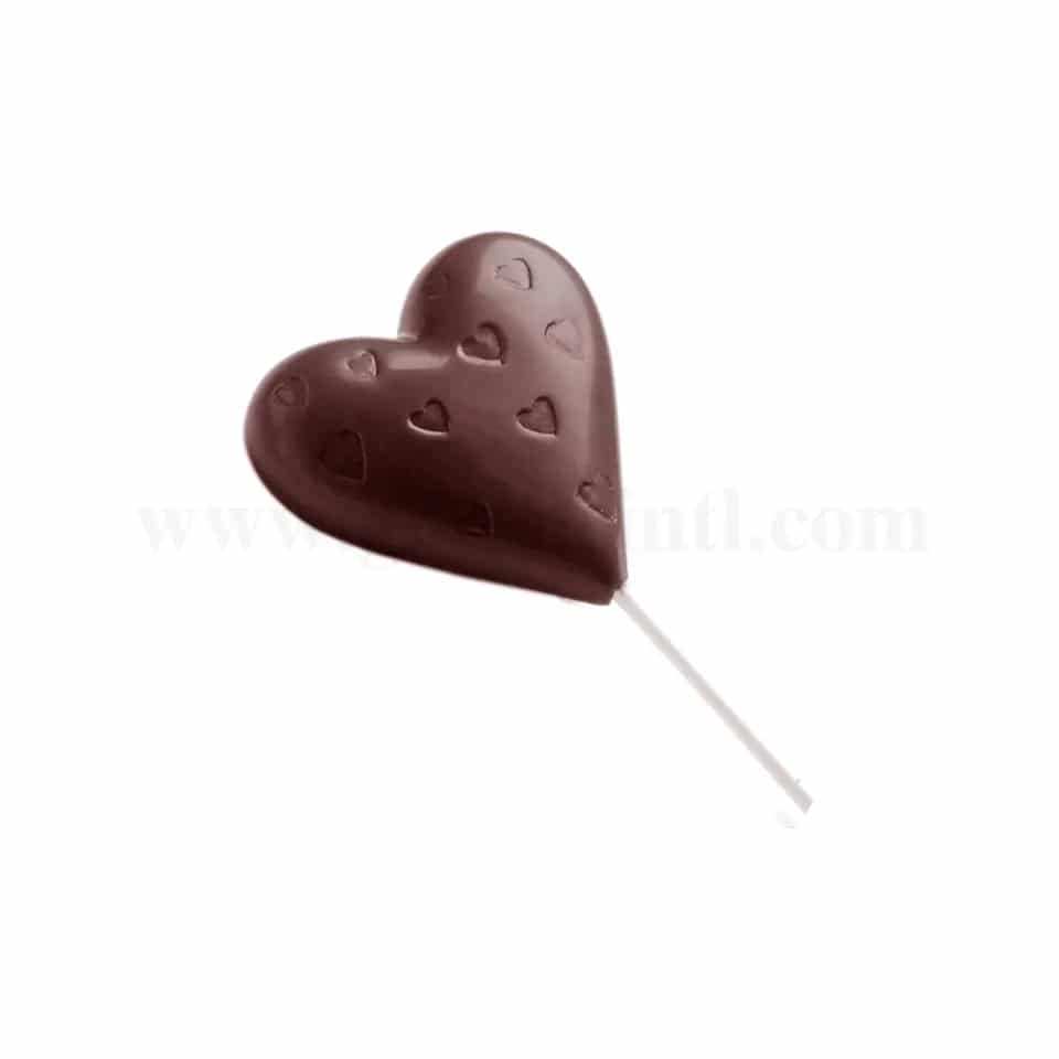 CHOCOLATE WORLD Chocolate Mould Lollipop Heart 54x63xh12mm