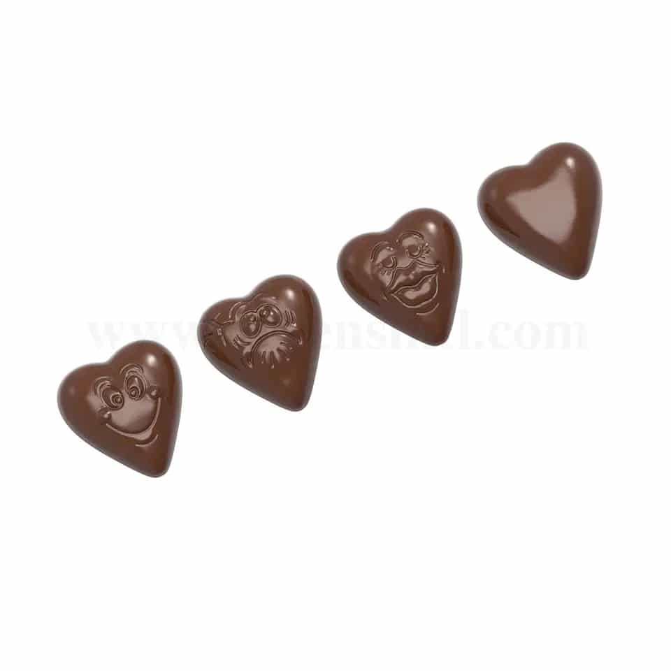 CHOCOLATE WORLD Chocolate Mould Heart Smiley 33x33xh10mm-3 Fig