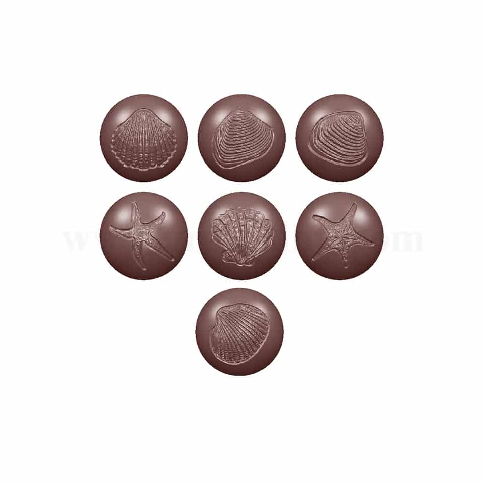 CHOCOLATE WORLD Chocolate Mould Sea Spheres Fossil 27x27x13mm-7 Fig