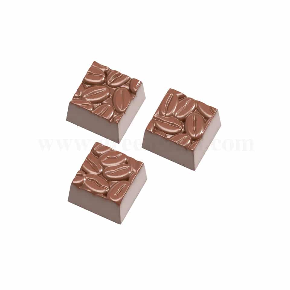 CHOCOLATE WORLD Chocolate Mould Square Coffee Beans 27x27xh16 mm