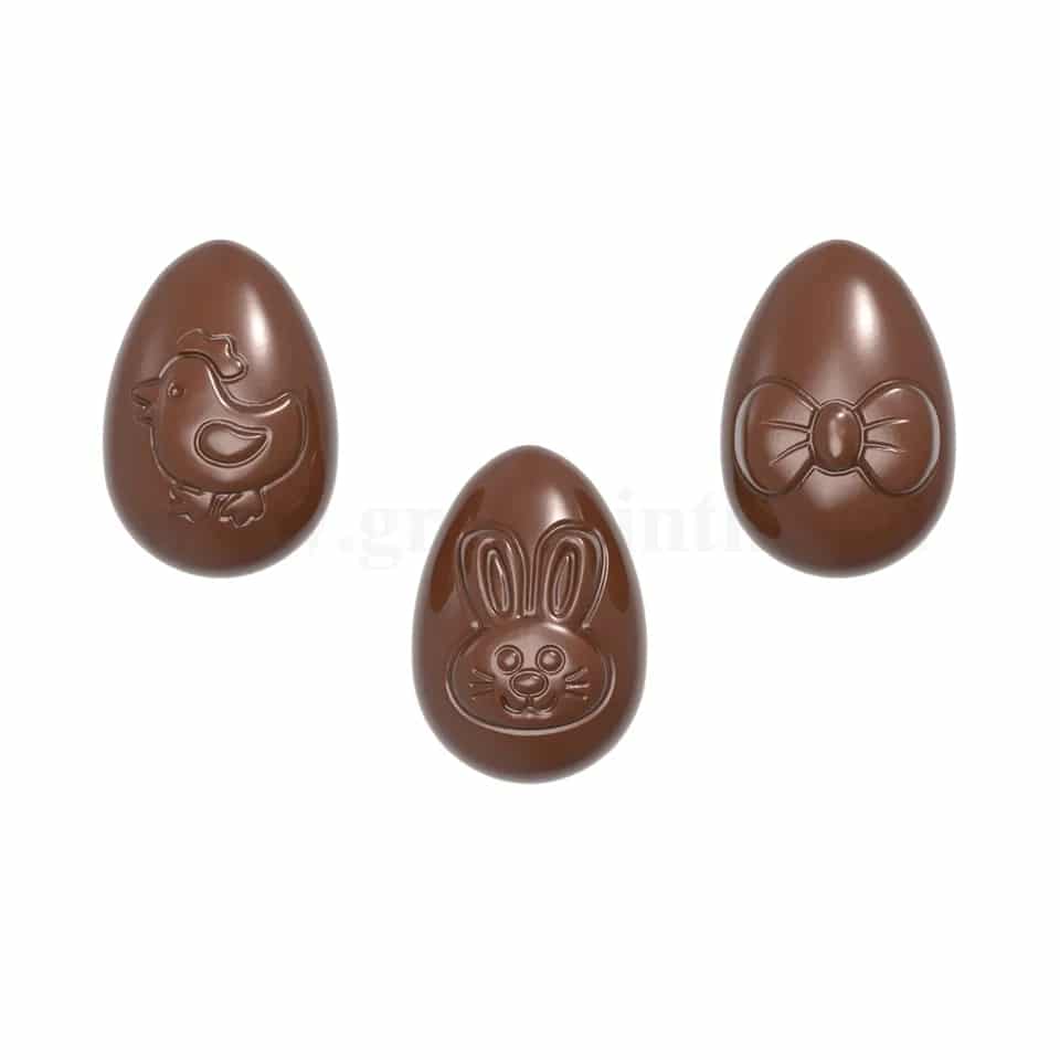 CHOCOLATE WORLD Chocolate Mould Playfull Egg Small 33x23xh12 mm-3 Fig