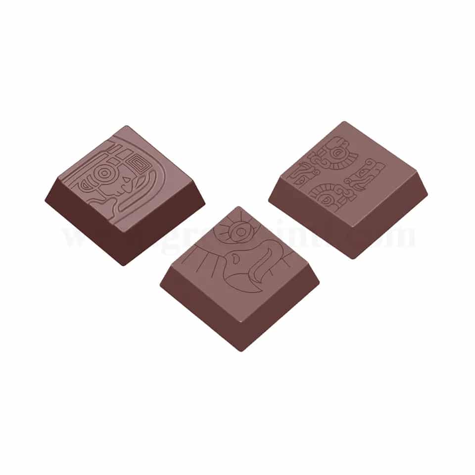 CHOCOLATE WORLD Chocolate Mould Maya Praline Square 34x34xh11 mm