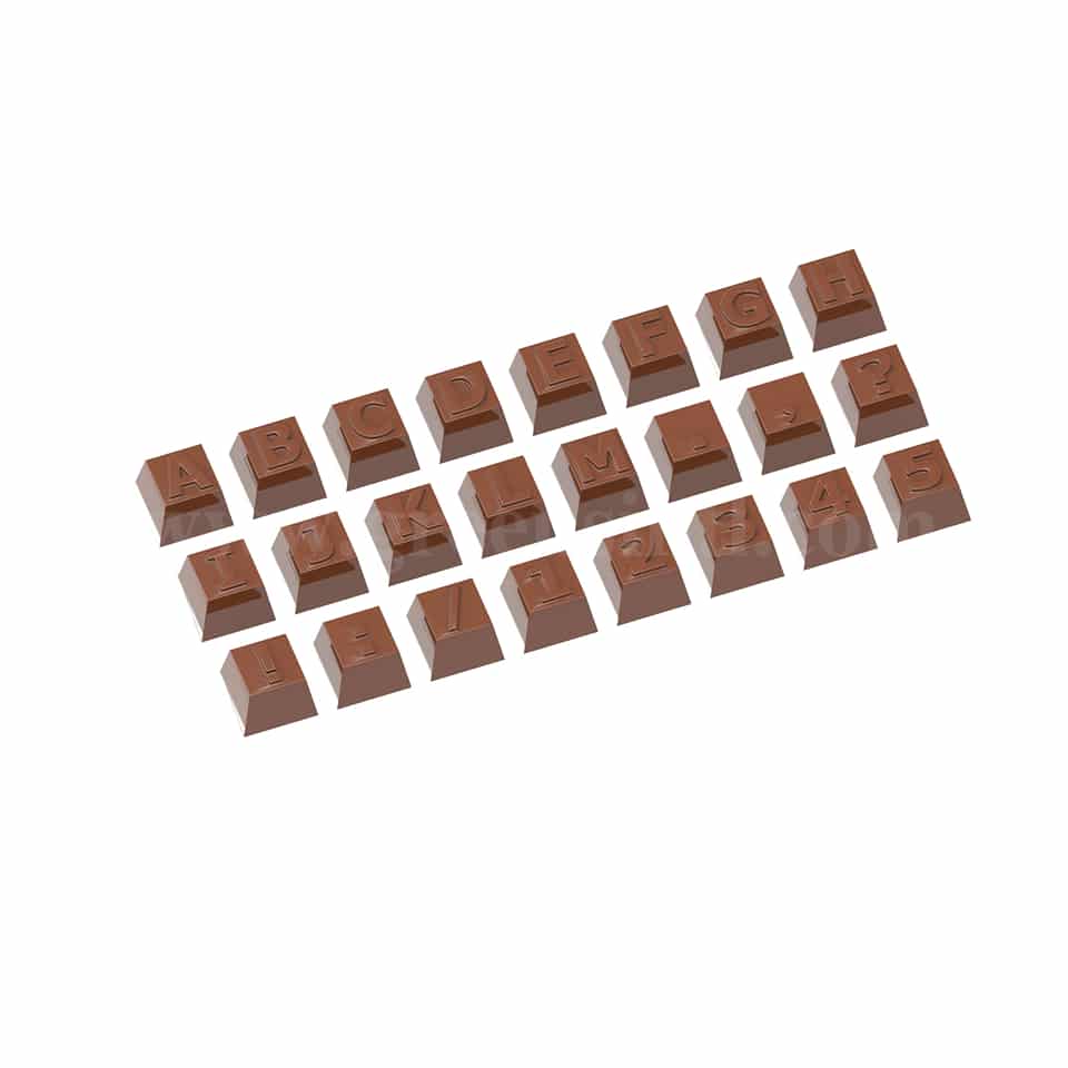 CHOCOLATE WORLD Chocolate Mould Part 1 Alphabet 26 x 26 x h 18.5 mm-24 Fig
