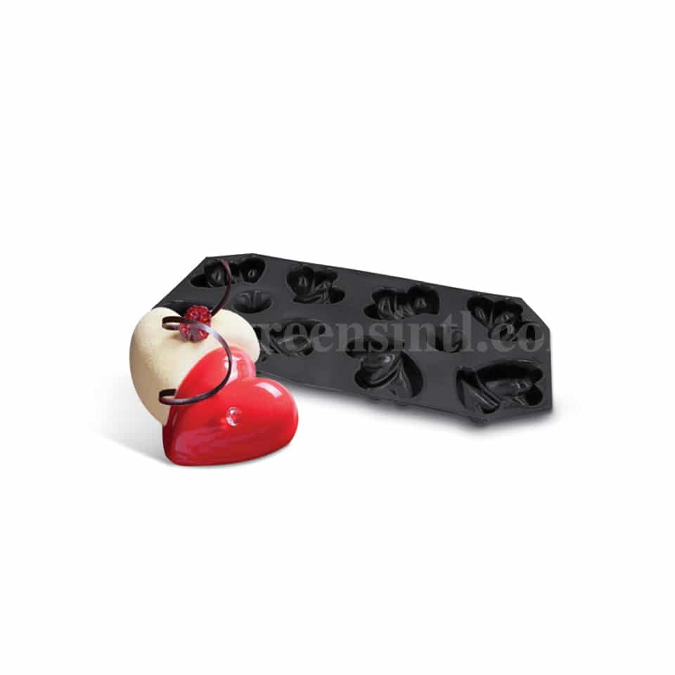 SASA DEMARLE Flexipan Origine Double Heart 120x113x35mm -8 Indents