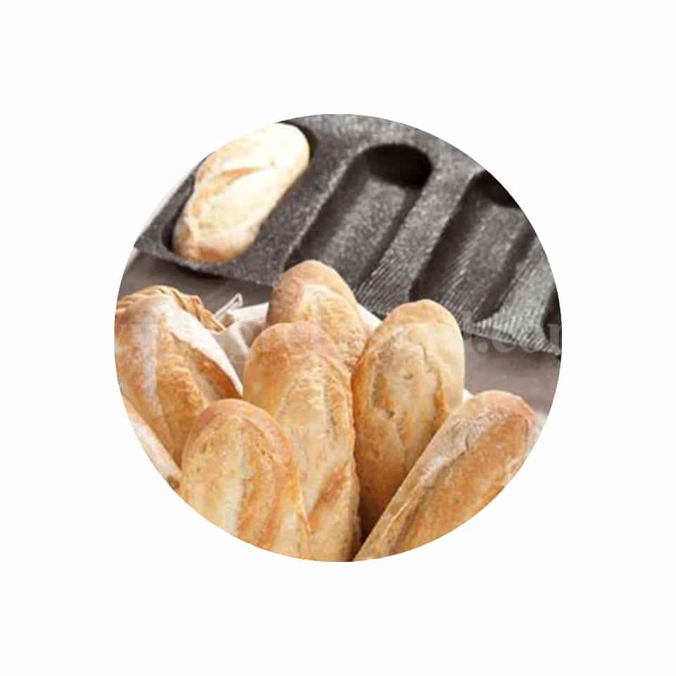 DEMARLE Silform Oblong Shapes / Hotdog Bun 200x30 mm, 12 Indents