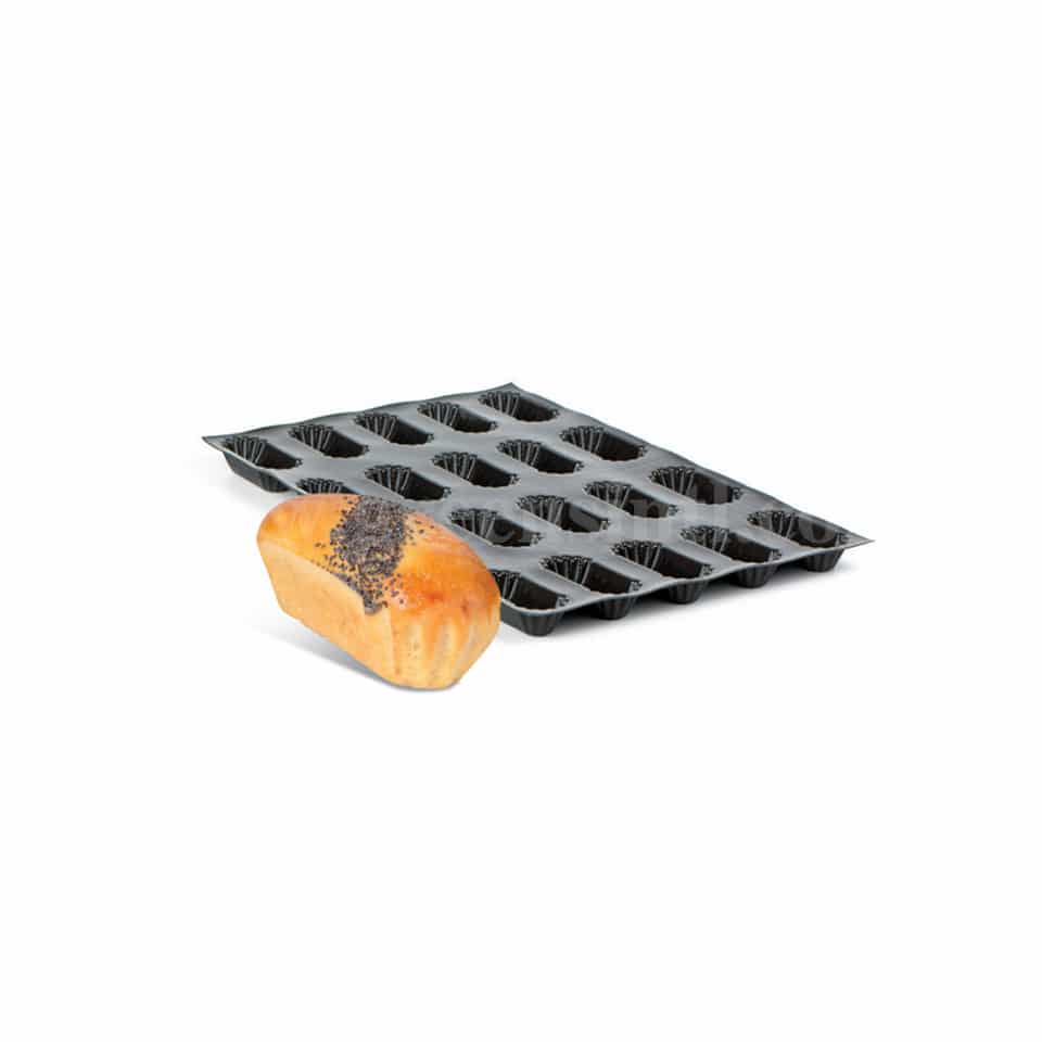 SASA DEMARLE Flexipan Long Brioch, L113 mm, Width 81mm, Depth28 mm, 20 Indents