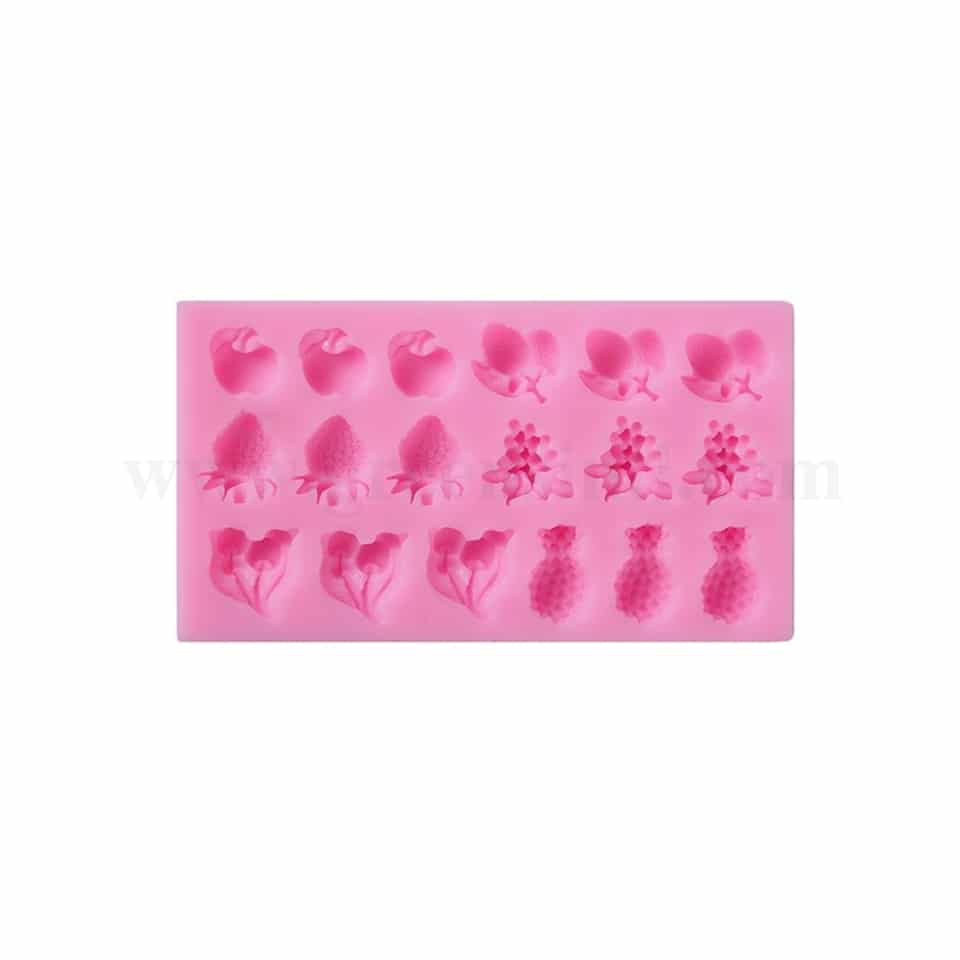 GREENS Silicone Mould Assorted Fruits (Cherry, Grapes, Strawberry & Apple )