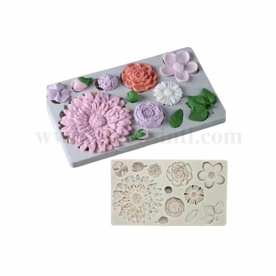GREENS Silicone Mould Flowers 200 x 110 mm