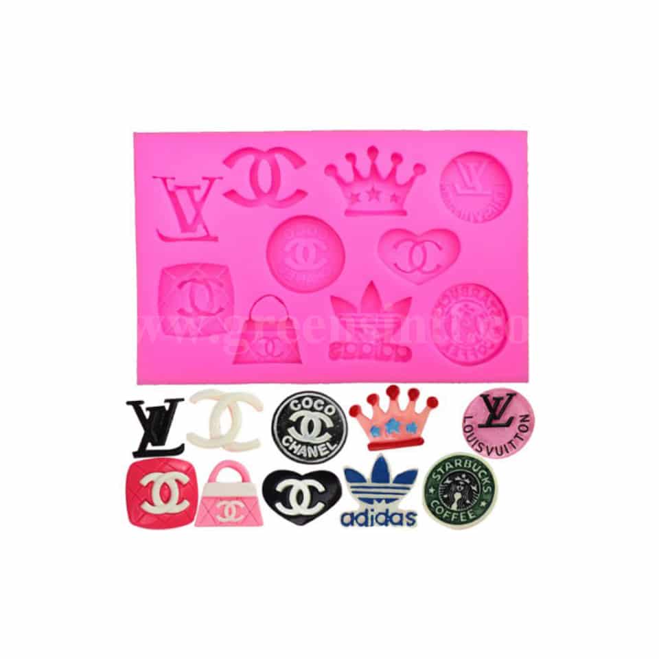 GREENS Silicone Mould Brand Logo (Chanel, Louis Vuitton, Adidas, Starbucks) 120 x 78 mm
