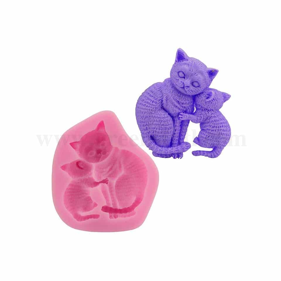 GREENS Silicone Mould Cat And Kitten 80 x 70 mm