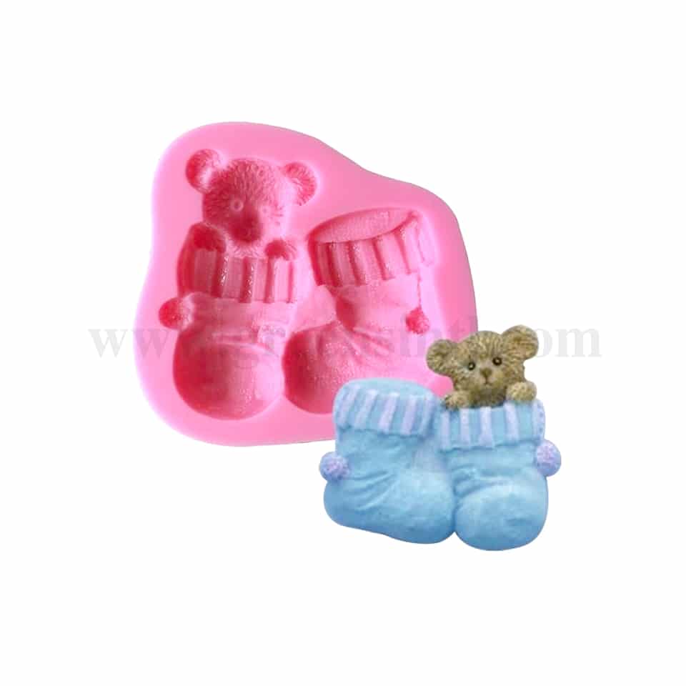 GREENS Silicone Mould Teddy Bear with Socks