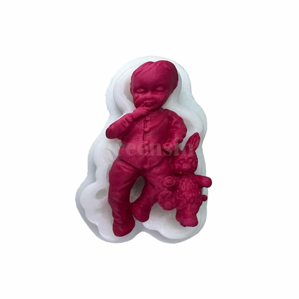 GREENS Silicone Mould Boy with Bunny 105 x 65 mm