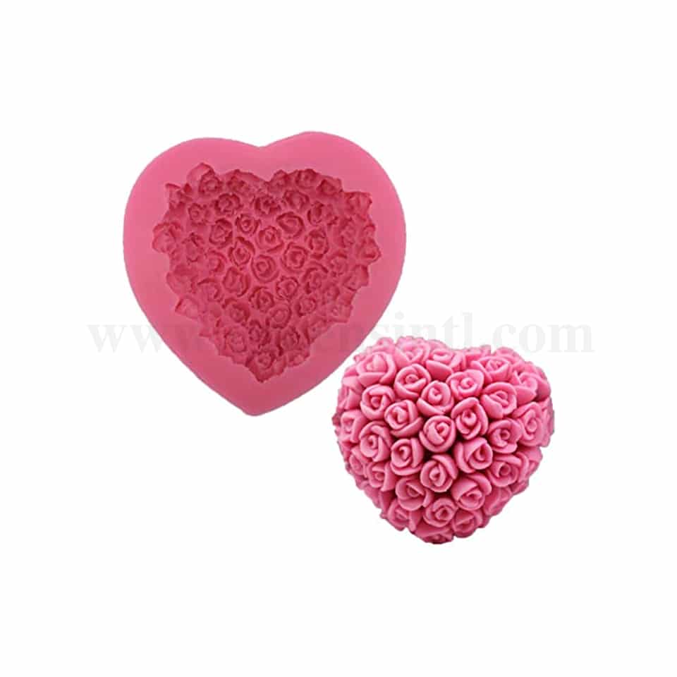 GREENS Silicone Mould 3D Embossed Heart 65 x 71 mm