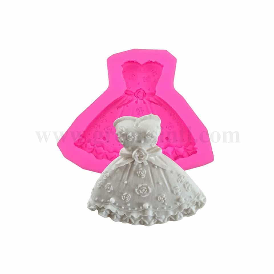 GREENS Silicone Mould Wedding Dress 75 x 80 mm