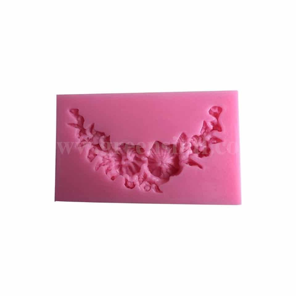 GREENS Silicone Mould Flower Garland Border 74 x 44mm
