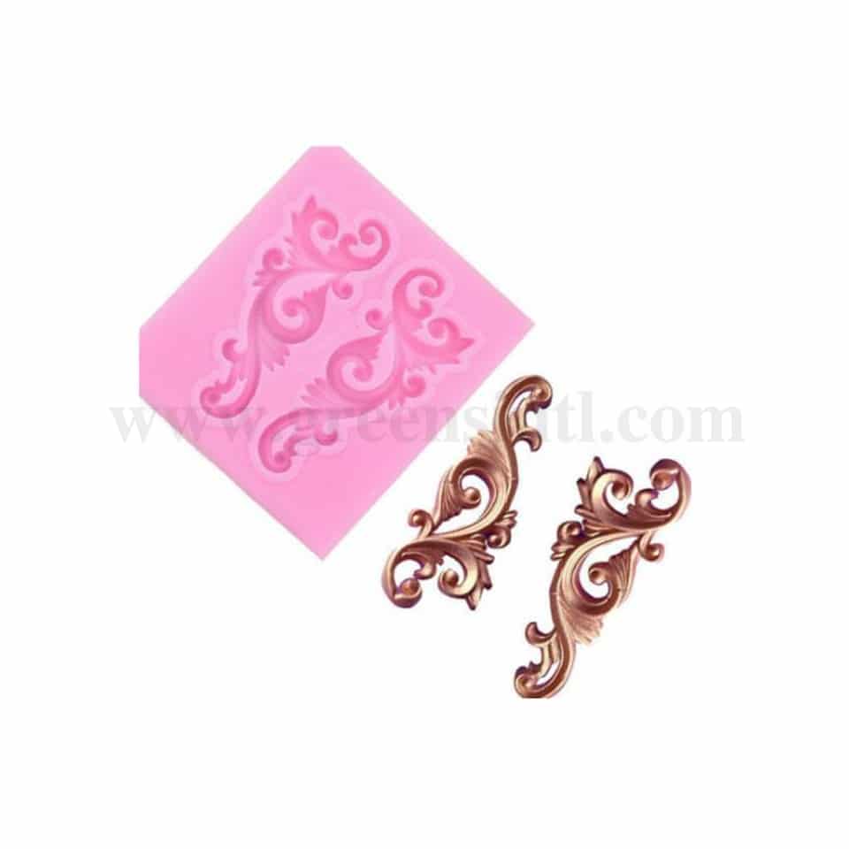 GREENS Silicone Mould Boroque Designs 59 X 53mm