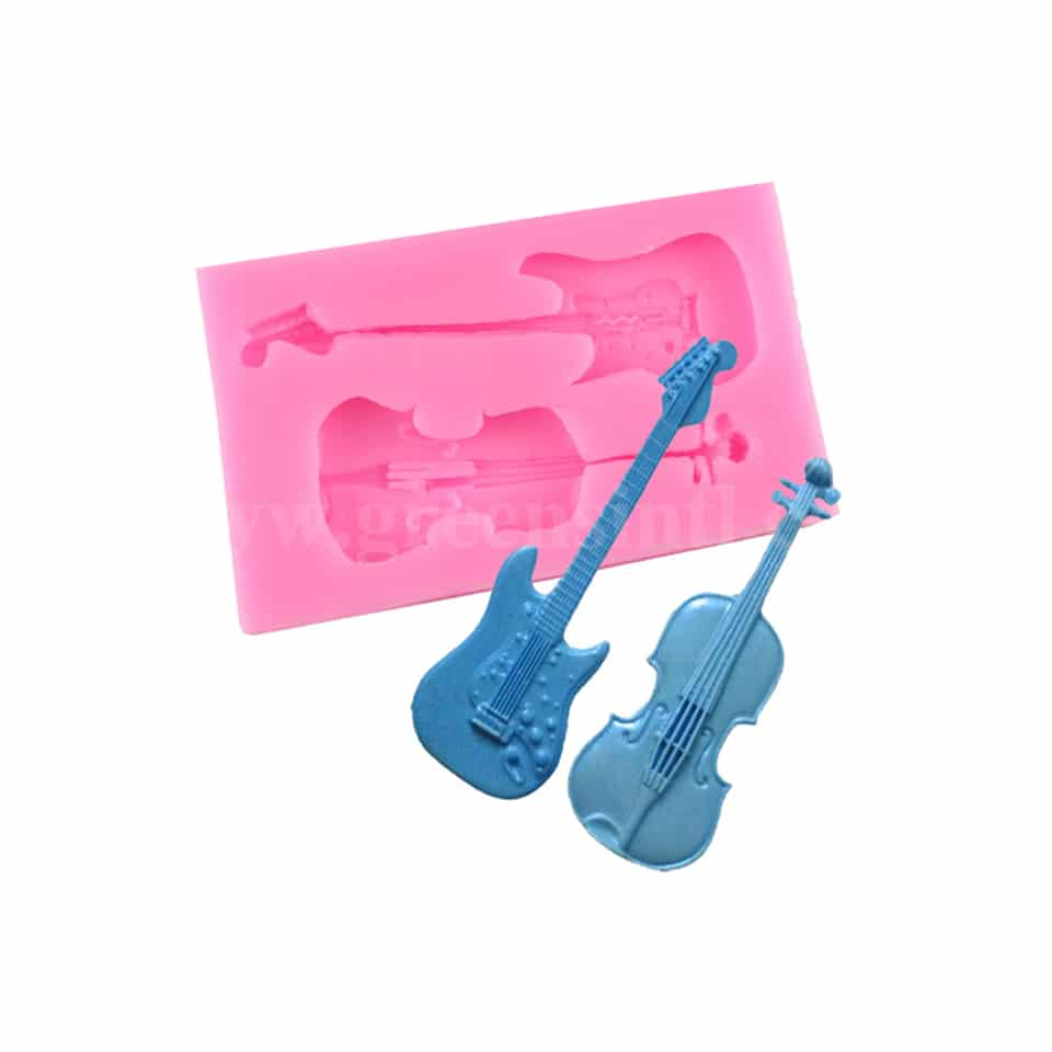 GREENS Silicone Mould Guitar And Violin 79 x 50 mm