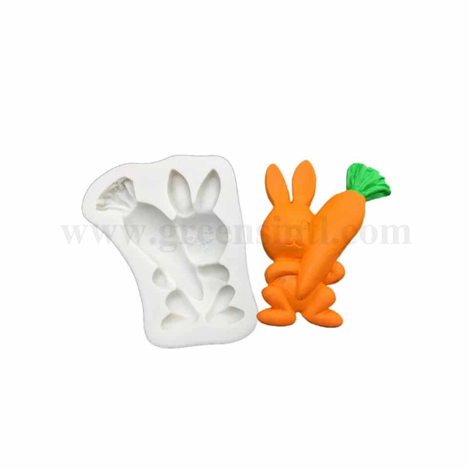 GREENS Bunny with Carrot Silicone Mould 76 x 49 mm