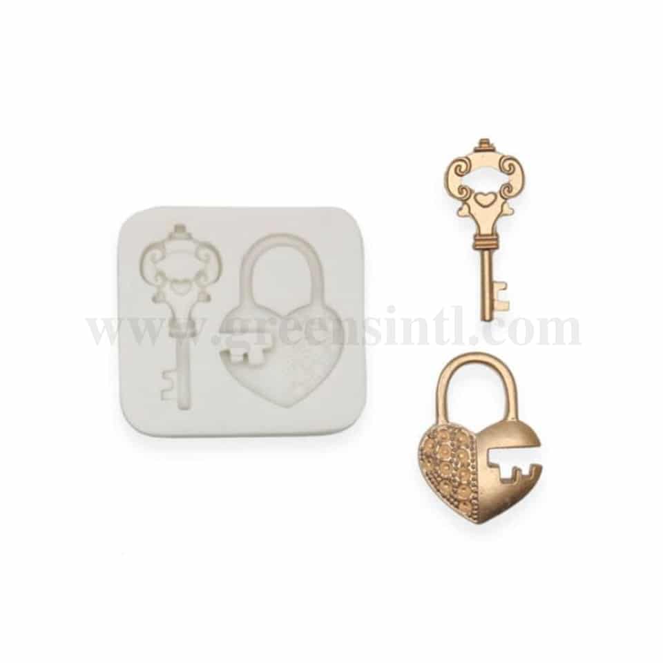 GREENS Lock and Key Silicone Mould 74 x 60 mm