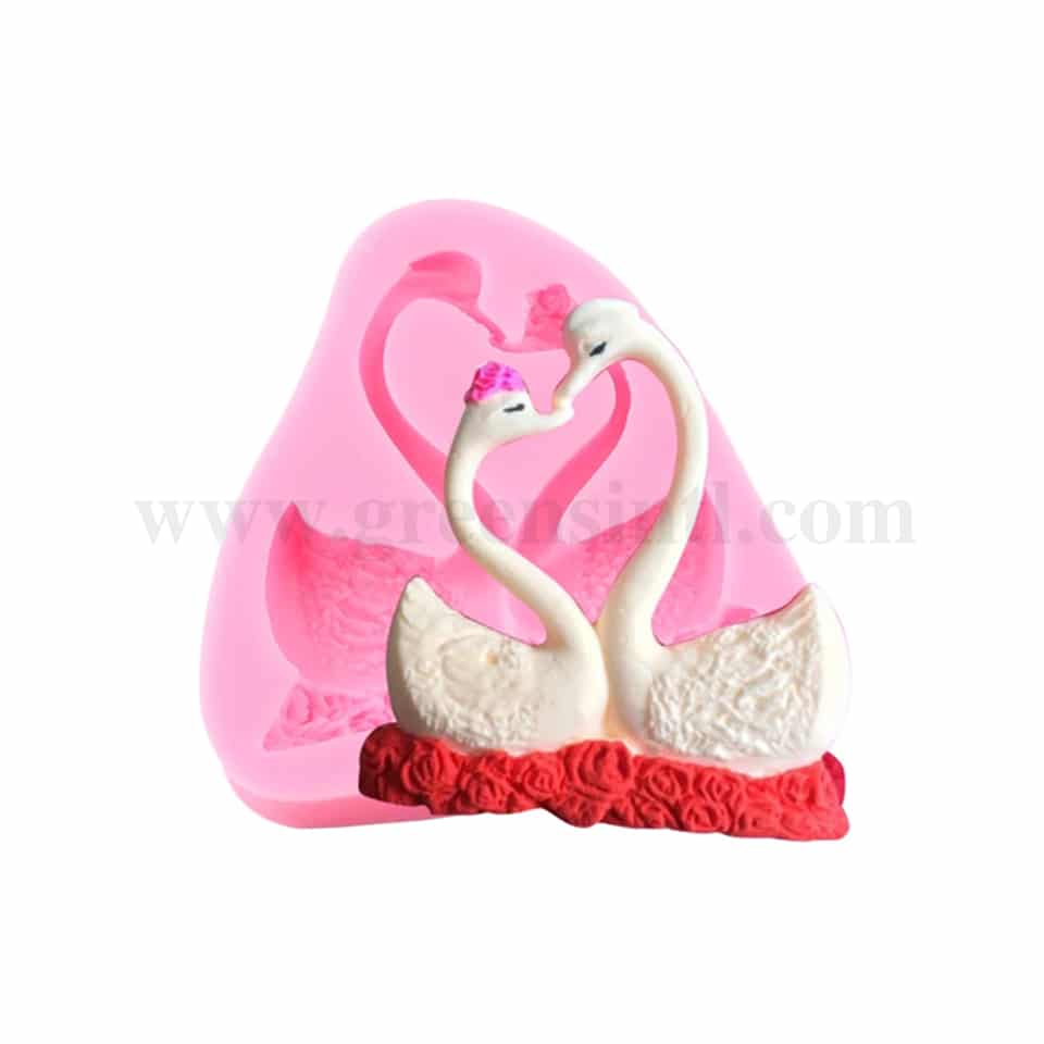 GREENS Silicone Mould Couple Swans 90 x 86 x 13 mm