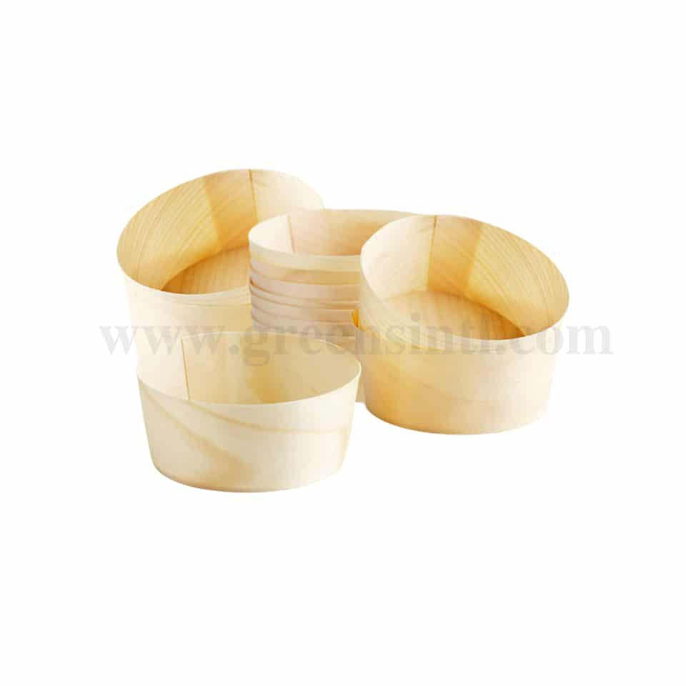 GREENS CHOICE Round Wooden Mousse Cup 70 x 60 x 25 mm-50 Pcs