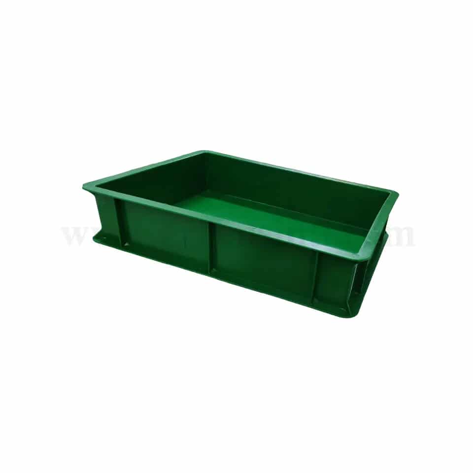GENUS DEI Polyethylene Pizza Dough Case with Solid Base and Side Green 400 x 300 x h 100 mm