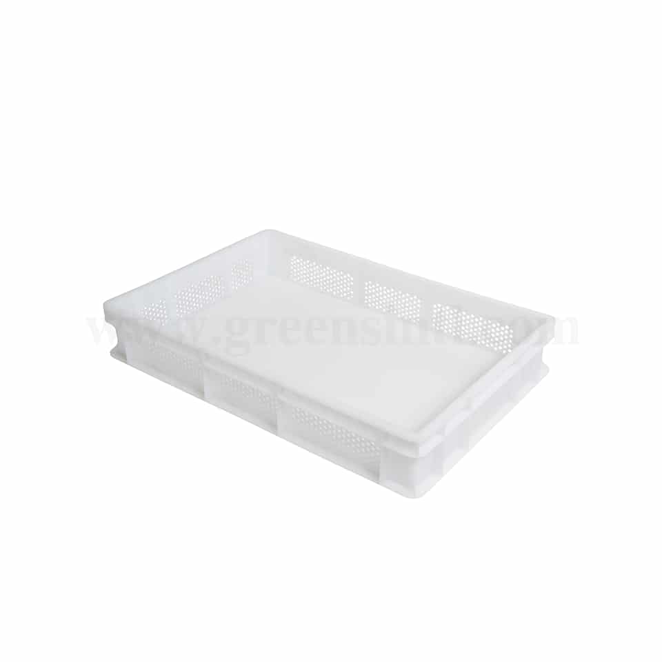 GENUS DEI Polyethylene Pizza Dough Case with Solid Base and Perforated Side White 600 x 400 x h 100 mm