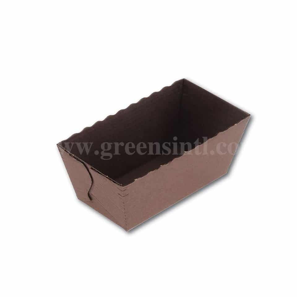 GREENS Mini Rectangular Brown Paper Baking Mould 80 x 40 x h 40 mm-50 Pcs