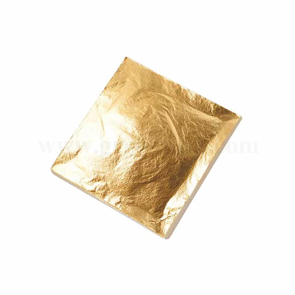 GOLD CHEF Non Edible Imitation Gold Leaves 14x14 cm- 25 Leaves