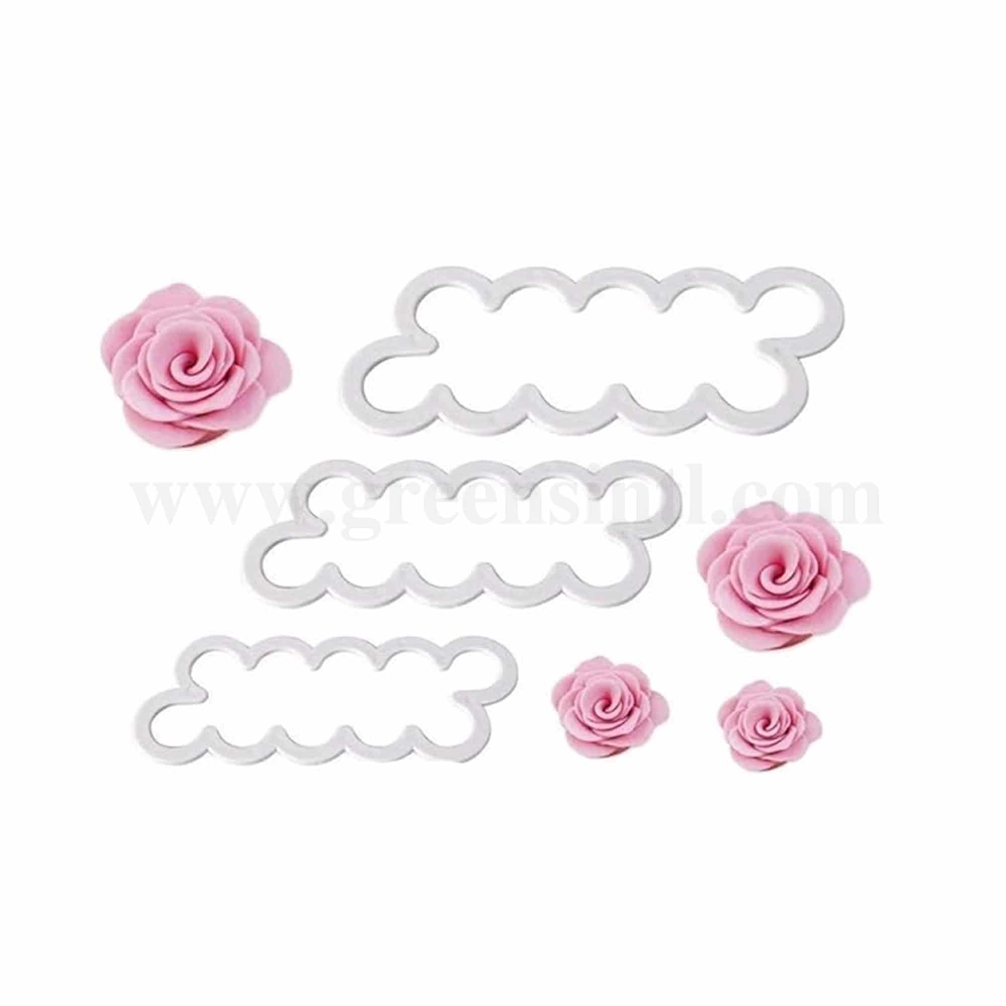 GREENS CHOICE Cloud /Rose Cutter Set of 3