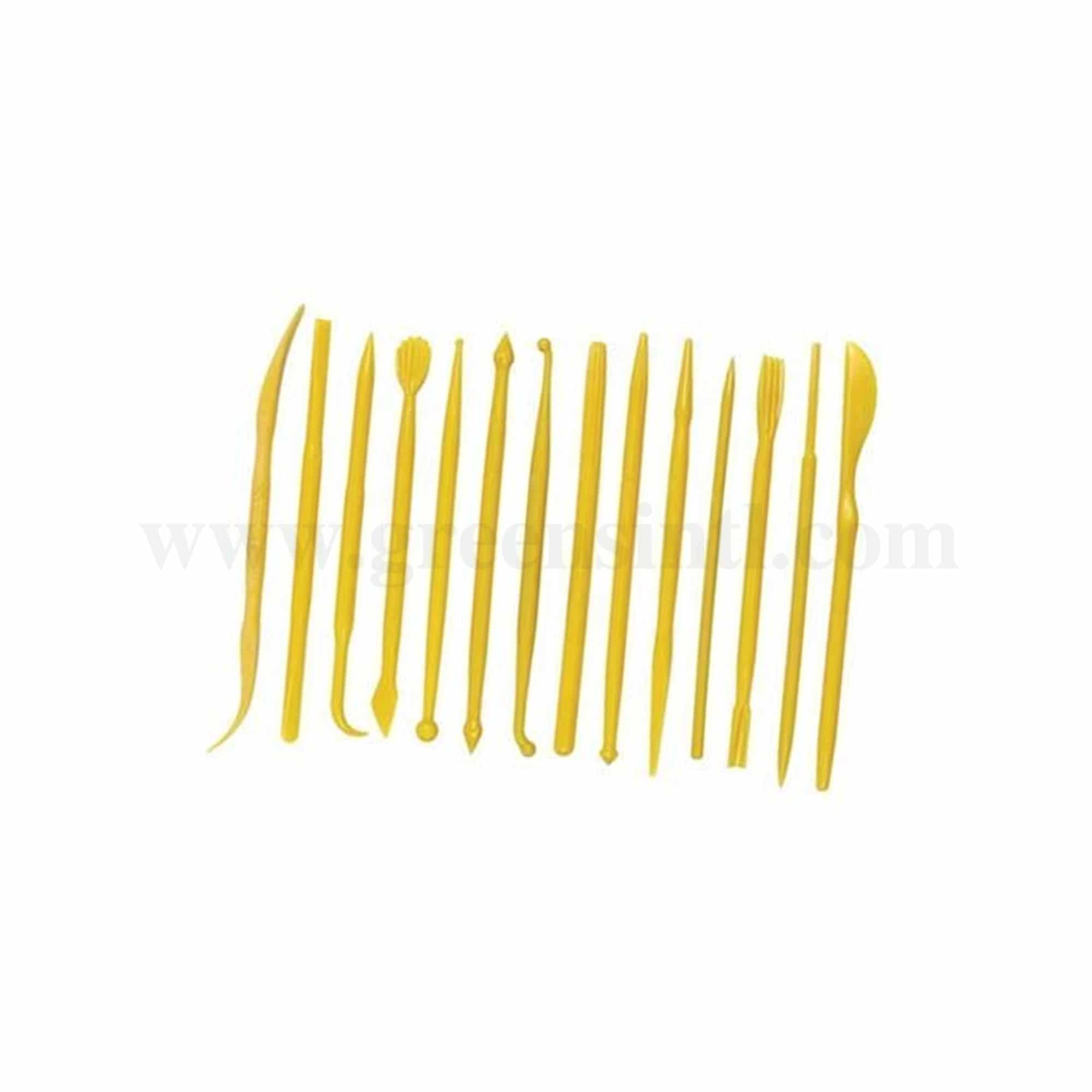 GREENS CHOICE Yellow Mini Fondant Sculpture Tools Set of 14
