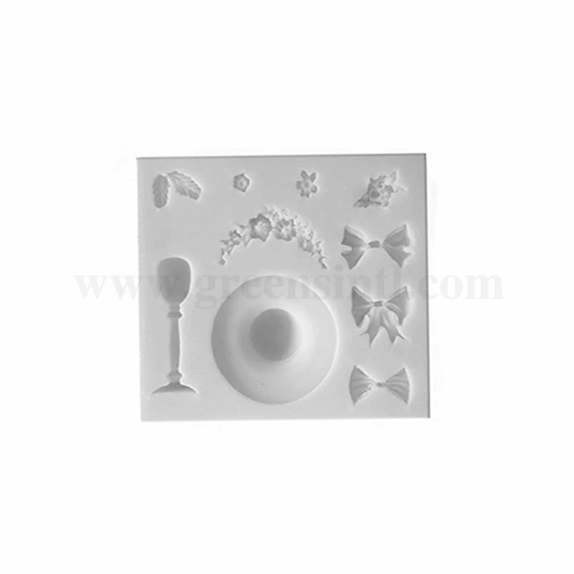 GREENS CHOICE Silicone Mould Bows and Lace 90 x 80 mm