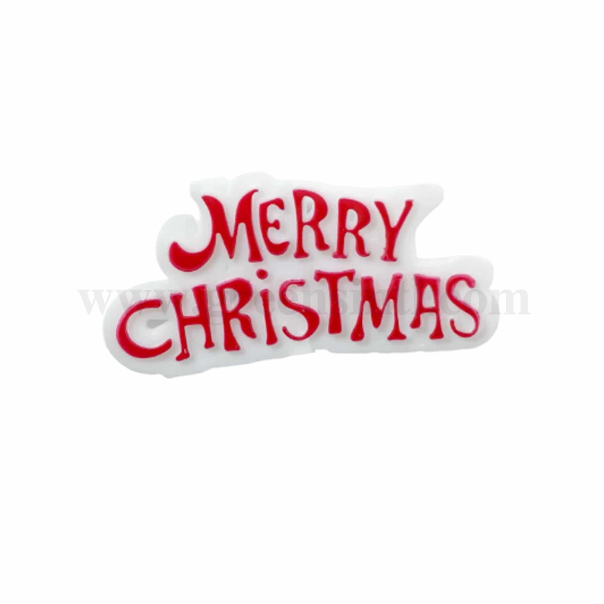 GREENS CHOICE Cake Topper Merry Christmas 50 x 22.5 mm-50 Pcs
