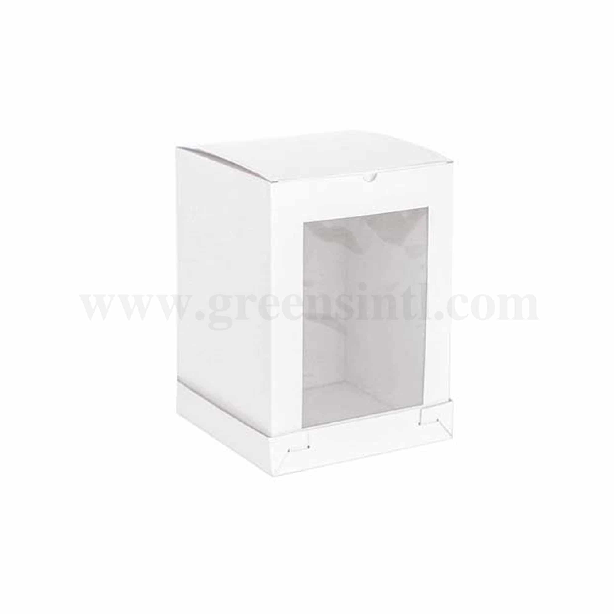 GREENS Cake Box White with Transparent Window L 14 Inch x W 14 Inch x H 16 Inch