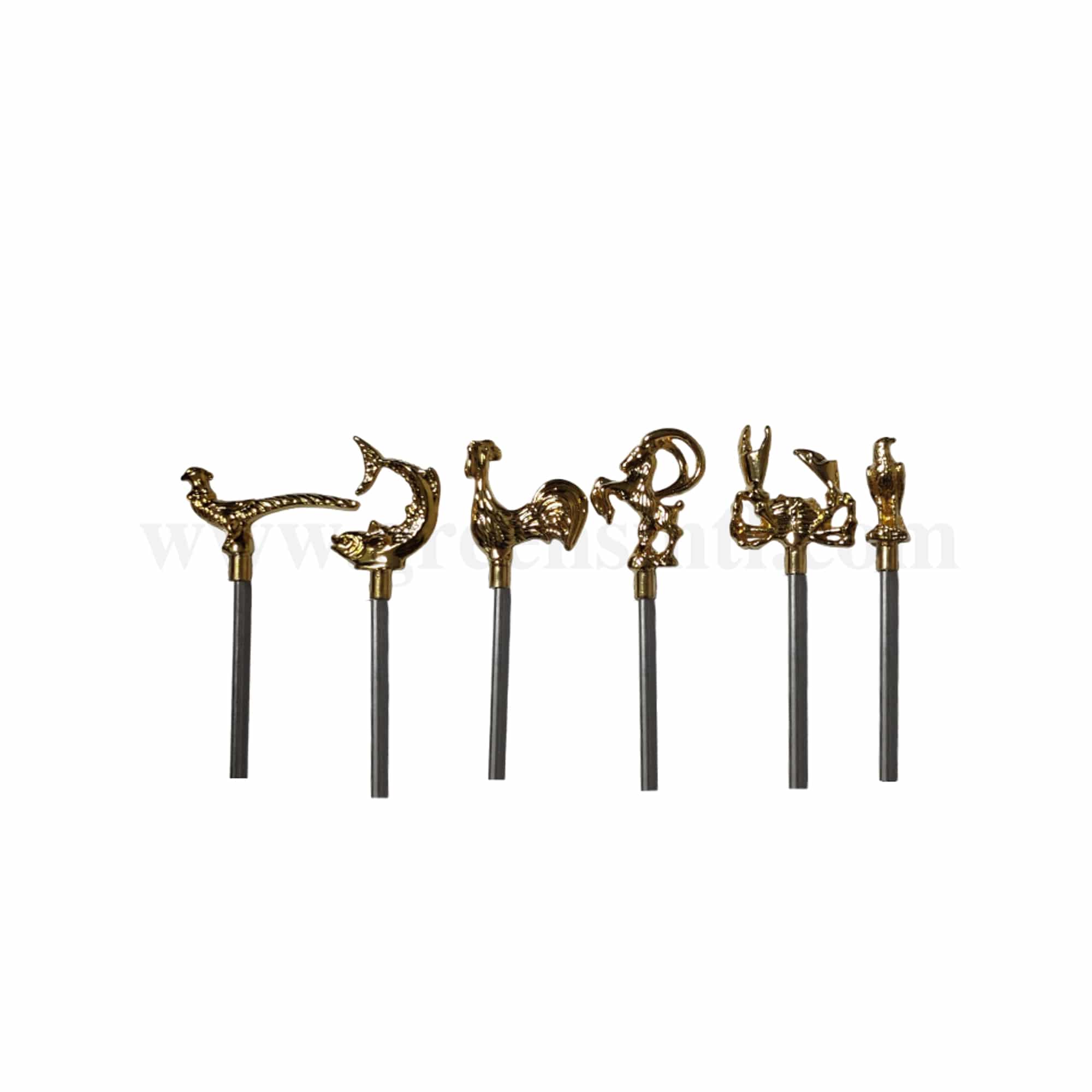 FISCHER BARGOIN Skewers with Brass Heads Set of 6-320 mm