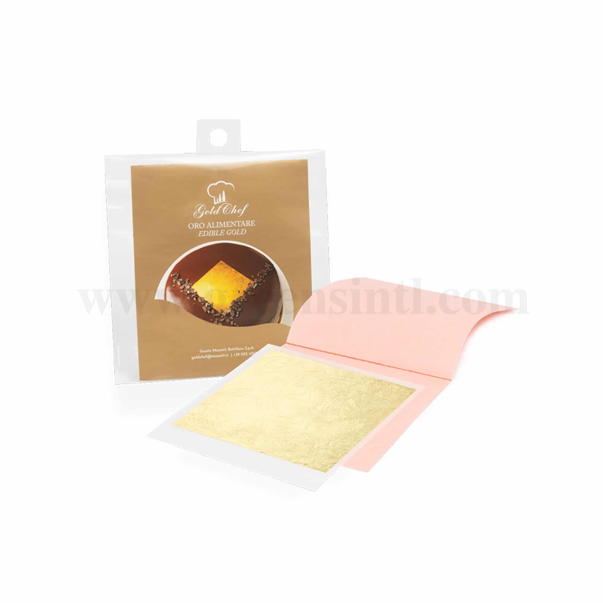 GOLD CHEF Edible Gold Leaves 80x80mm 22kt -1 Leaf